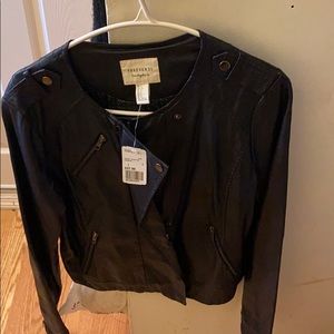 Navy Faux Leather Jacket !! Brand NEW w. Tags !!